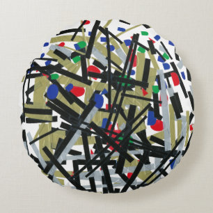 Abstract in Tape & Letterforms 1 Round Pillow