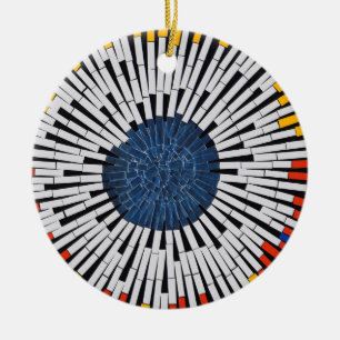 Abstract in Tape—Starburst Ceramic Ornament