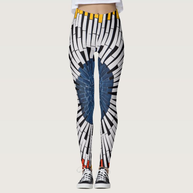 Abstract in Tape—Starburst Leggings (Front)