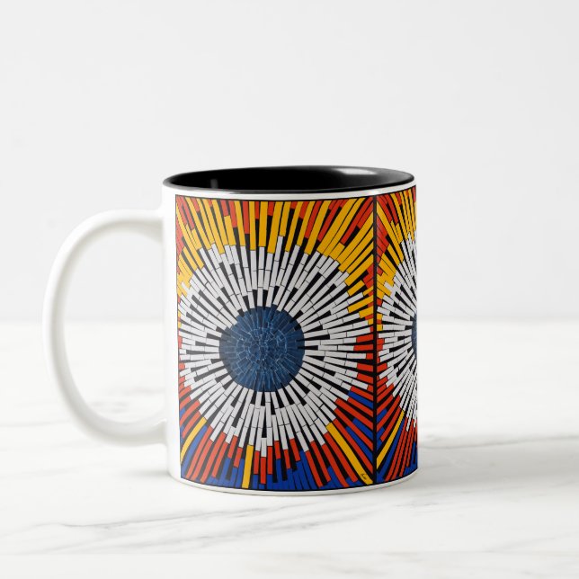 Abstract in Tape—Starburst Two-Tone Coffee Mug (Left)