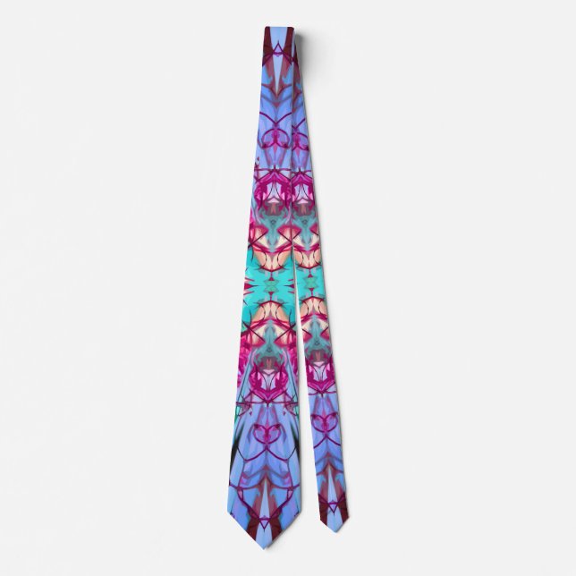 Abstract in Turquoise and Magenta Tie (Front)
