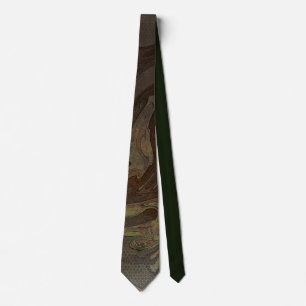 Abstract in Vintage Shades of Brown and Green Tie