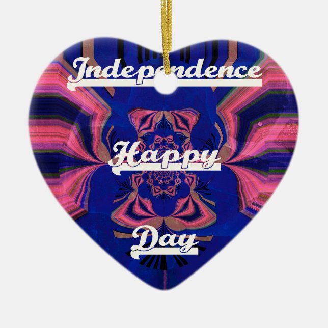 Abstract Independence Day Celebration Art Ceramic Ornament (Front)
