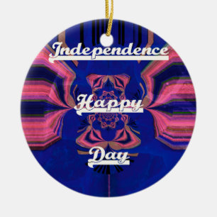 Abstract Independence Day Celebration Art Ceramic Ornament