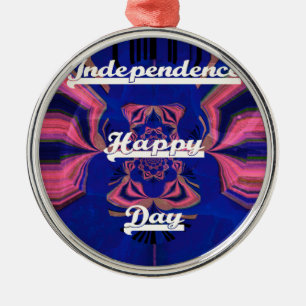 Abstract Independence Day Celebration Art Metal Ornament