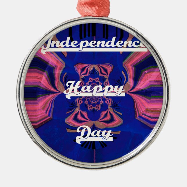 Abstract Independence Day Celebration Art Metal Ornament (Front)