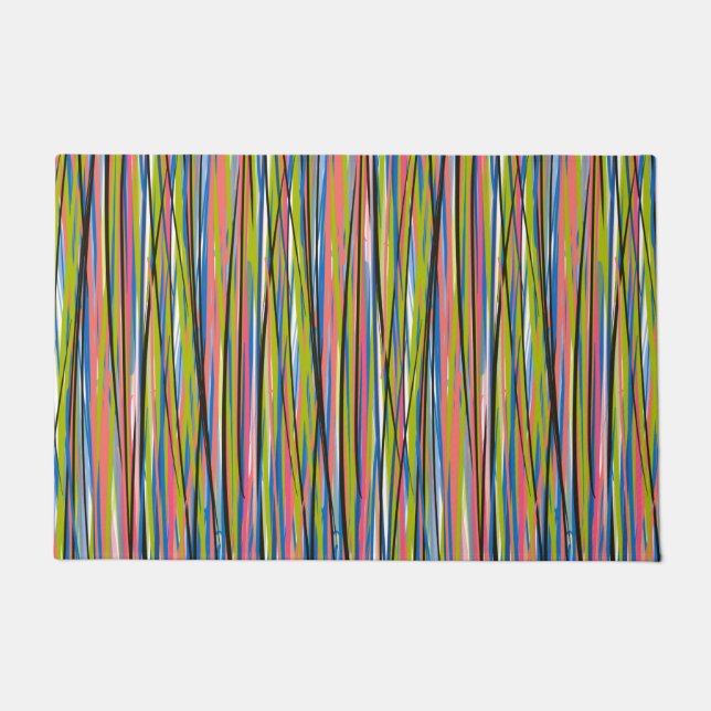 Abstract Indian Boho Line Pattern   Doormat (Front)