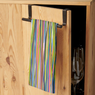 Abstract Indian Boho Line Pattern Kitchen Towel