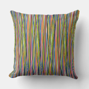 Abstract Indian Boho Line Pattern  Throw Pillow