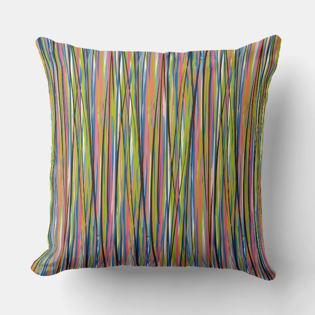 Abstract Indian Boho Line Pattern  Throw Pillow (Front)