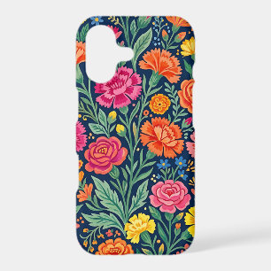 Abstract Indian Floral Carnations iPhone Cases