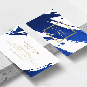 Abstract Indigo Blue Brushstrokes Business Card