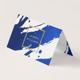 Abstract Indigo Blue Brushstrokes Business Card