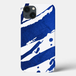 Abstract Indigo Blue Brushstrokes iPhone 13 Case