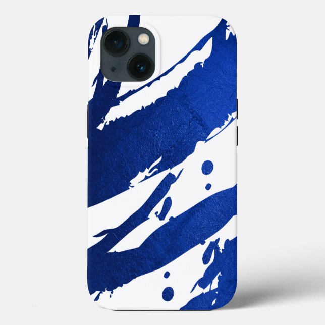 Abstract Indigo Blue Brushstrokes Case-Mate iPhone Case (Back)