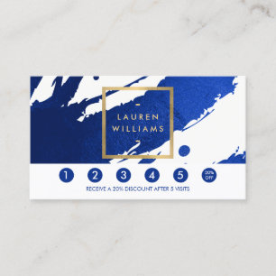 Abstract Indigo Blue Brushstrokes Loyalty Card
