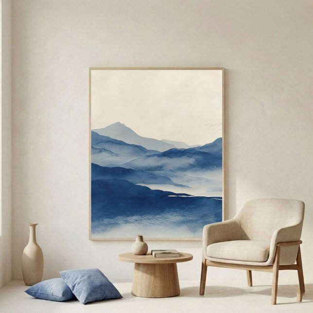 Abstract Indigo Terrain Wall Art (Creator Uploaded)