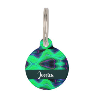 Abstract infinity green pattern pet tag