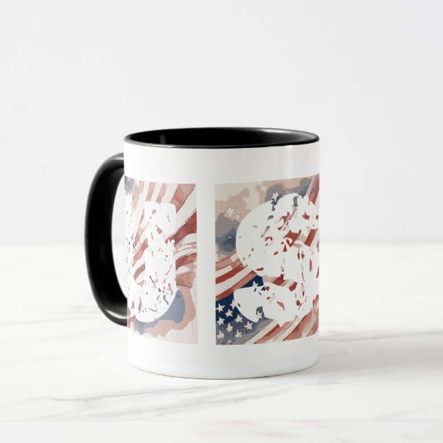 Abstract Ink and Water "USA" Flag  Mug (Front Left)
