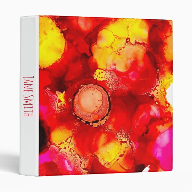 Abstract ink art yellow red and pink binder (Front/Spine)