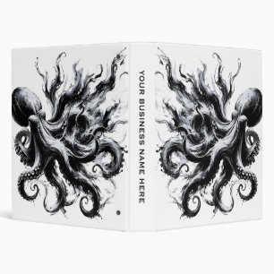 Abstract Ink Fluid Octopus Kraken Binder