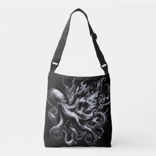 Abstract Ink Fluid Octopus Kraken Crossbody Bag