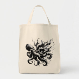 Abstract Ink Fluid Octopus Kraken Tote Bag