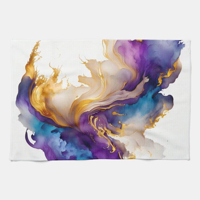Abstract ink kitchen towel (Horizontal)