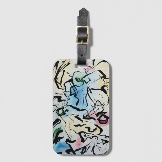 Abstract Ink Luggage Tag (Front Vertical)