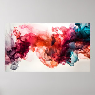 Abstract ink mixing texture poster
