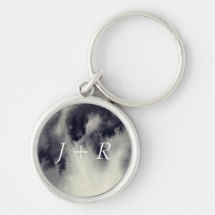 Abstract ink painting on grunge paper texture. keychain