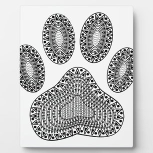 Abstract Ink Paw Print Plaque