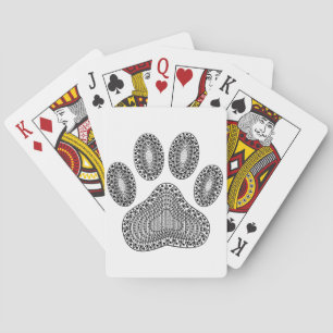 Abstract Ink Paw Print Playing Cards