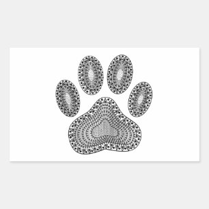 Abstract Ink Paw Print Sticker