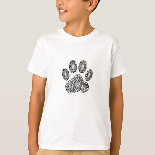 Abstract Ink Paw Print T-Shirt (Front)