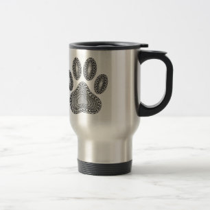 Abstract Ink Paw Print Travel Mug