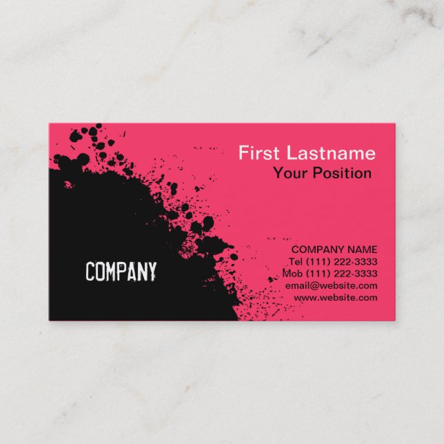 Abstract Ink Splash Business Card (Front)