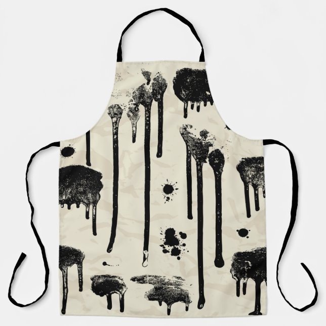 Abstract ink splatters seamless pattern apron (Front)