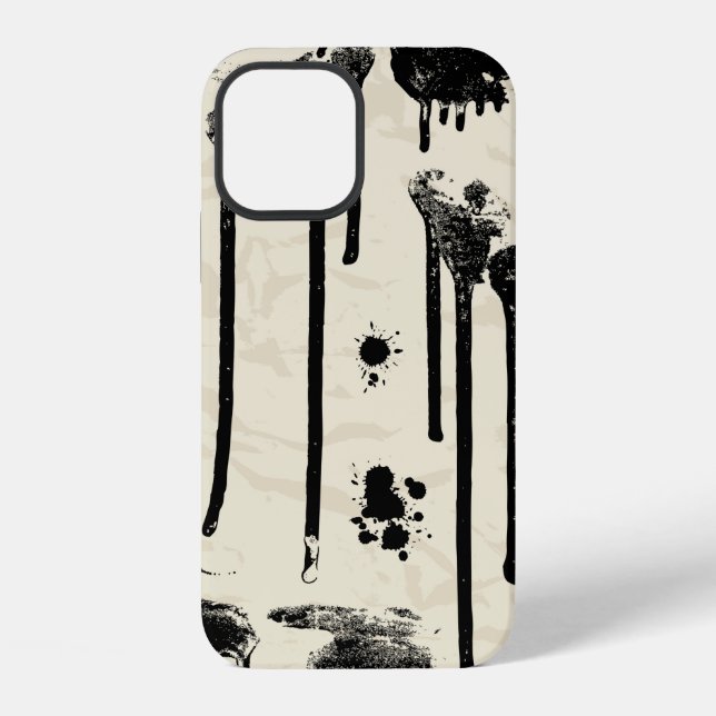 Abstract ink splatters seamless pattern iPhone case (Back)