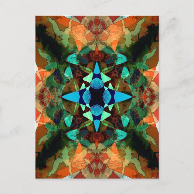Abstract Inkblot Pattern Postcard (Front)