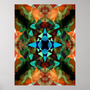 Abstract Inkblot Pattern Poster