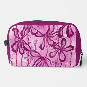 Abstract Inked Flowers Pink Dopp Kit