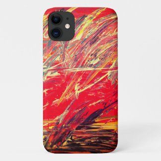 Abstract Iphone Case -  Red Feather Blast