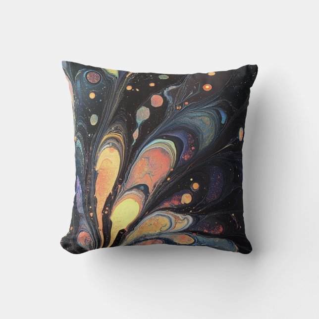 Abstract Iridescent Art Throw Pillow (Front)
