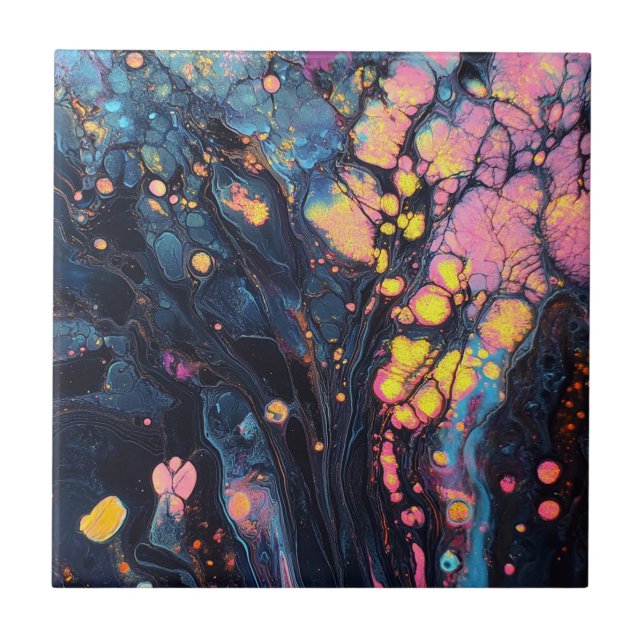 Abstract Iridescent Art Tile (Front)