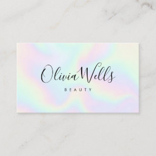 Abstract Iridescent Handwritten Script Business Card