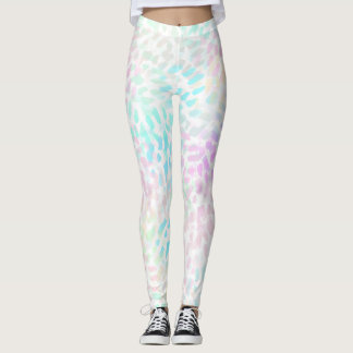 Abstract Iridescent Speckle Pastel Watercolor Leggings