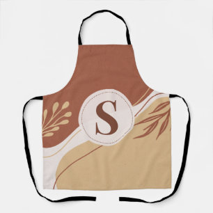 Abstract irregular shapes with earth colours apron