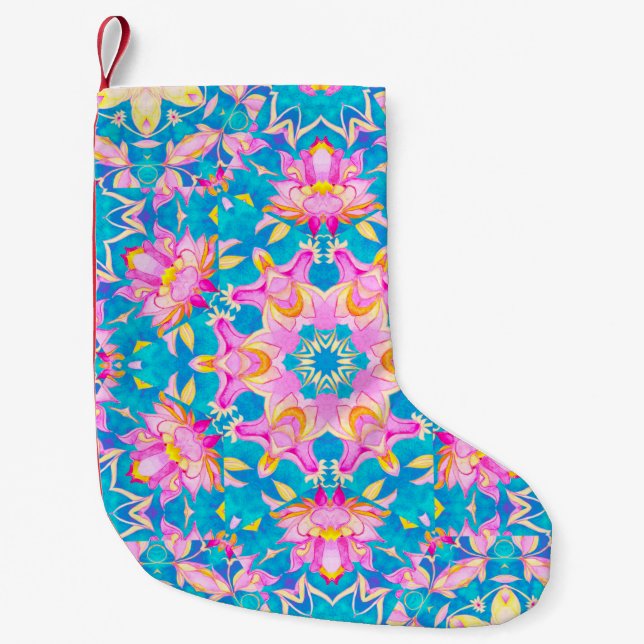 Abstract islamic pattern in arabian style. Seamles Small Christmas Stocking (Front)
