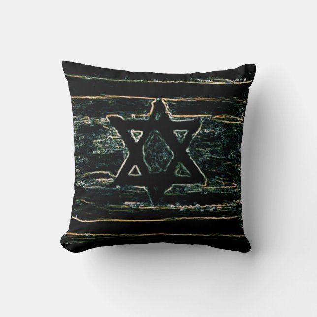 Abstract Israel BLACK Throw Pillow (Front)